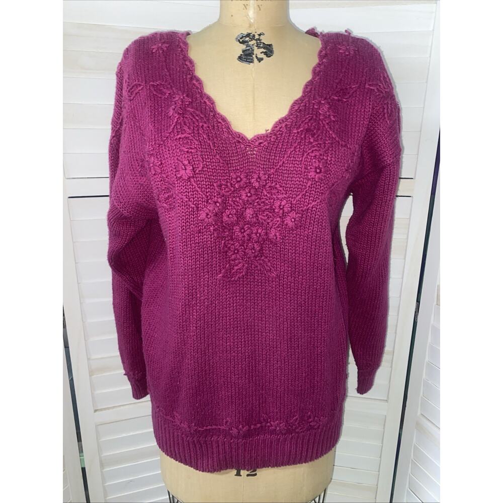Vintage 80s 90s Separate Issue Women’s Pullover Sweater Sz Large Cottagecore